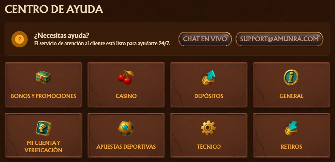 Amunra Casino Atención al Cliente